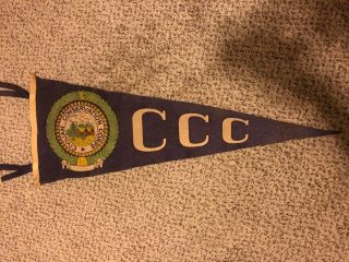 28 " Vintage Ccc Pennant Civilian Conservation Corps Pennant National Park Pennant