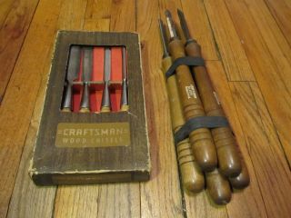 Vintage Craftsman Wood Chisels 3703 And 5 Craftsman Professional Lathe Chisels