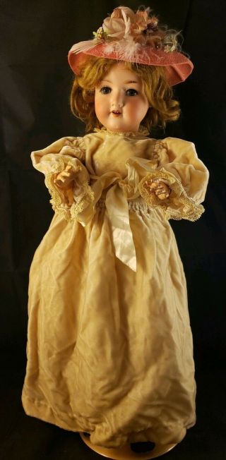 Antique Armand Marseille Germany 390 A 6 M 23” Bisque Head,  Lady Compo Ball Body