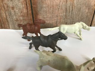 VTG 1950s MARX WESTERN RANCH CHUBBIES 60 MM COWBOYS HORSES STEER SITTER RIDERS 2