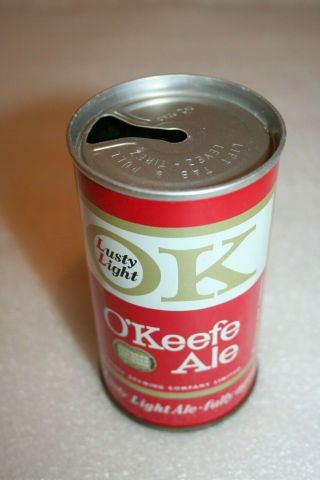 O ' Keefe Lusty Light Ale 12 oz.  SS zib tab from Toronto & Ottawa,  Canada 2