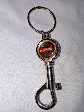 Rare Vintage Budweiser Key Chain & Bottle Opener Combo - Key Ring Keychain