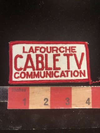 Vtg Louisiana Lafourche Cable Tv Communication Television Advertising Patch S99r