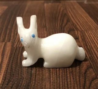 Zuni Carved White Marble Rabbit Fetish By Christine Banteah