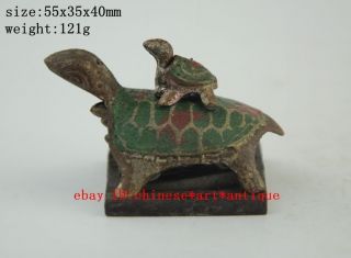 Four Rare Chinese Antique Bronze Tortoise - Shaped Seal A01