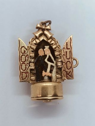Vintage 9ct Gold Good Luck Wedding Charm