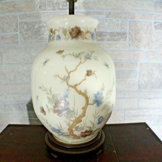 Vintage Butterfly Floral Glass Lamps Cottage & Asian Style Ginger Jar
