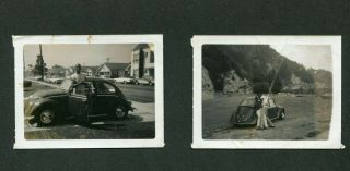 Vintage Polaroid Photos Man & Woman W/ Vw Volkswagen Beetle Car 989114