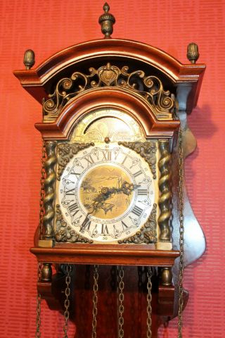 Old Wall Clock Vintage Dutch Friesian Saarlande Moonphase Warmink Wuba