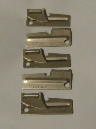 Military Pack Of 5 Issue P38 Gi Can Opener Us Shelby Co Stain Steel