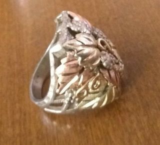 Black Hills Silver Men ' s Ring Vintage Green and Rose Gold Leaves 3