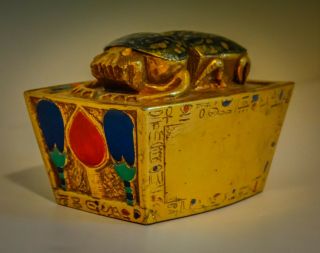 Rare Egyptian Lidded Scarab Box,  by 