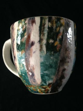 Pier 1 Coffee Mug Ceramic Ironstone Watercolors