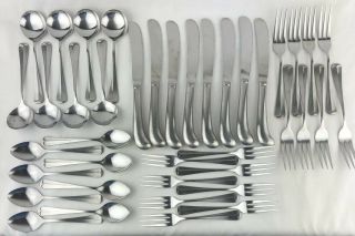 Service For 8 Rogers Stanley Roberts Stainless Jefferson Manor Flatware Vtg 40pc