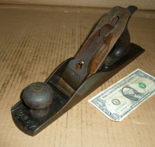 Vintage Stanley Bailey 1910 Wood Plane No.  5,  Old Woodworking Tool,  Usa,  Sharp Blade