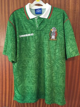 1993 1994 Mexico Home Football Shirt Vintage Large Adult - Sanchez 9 Very Rare