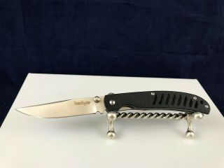 Kershaw Hawk 1530 Pocket Knife Drop Point Liner Lock Black Handle W/ Belt Clip