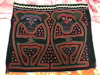 60s VTG Bold Panama San Blas Indigenous Kuna Mola Blouse Boho Art to Wear (36”) 3