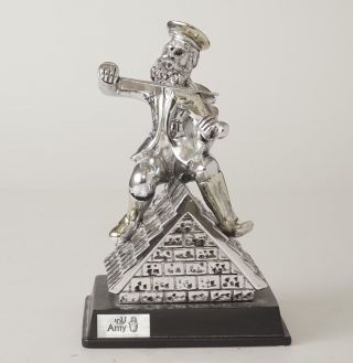 Sterling Silver Plated Fiddler On The Roof Statue Figurine Israel Souvenir 925