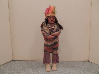 Vintage Skookum Doll Indian Chief Native American Decor 14 "