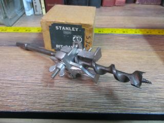 Vintage Stanley No.  49 Bit Depth Gauge Adjustable Wood Drill Bit Box.