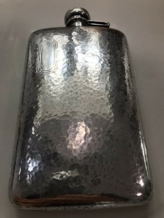 Vintage Sterling Silver Hammered Flask Makers Mark Stamped
