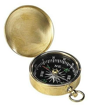 Authentic Models Small Brass Pocket Compass