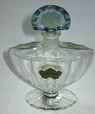 Vintage Guerlain Shalimar Baccarat Style Perfume Bottle 2 1/2 Oz - 5 3/4 "