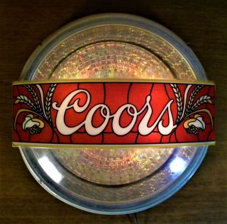 Vintage 1980 Coors Spinning Disco Light Beer Sign Man - Cave Bar Wall - Hanging 19 " D