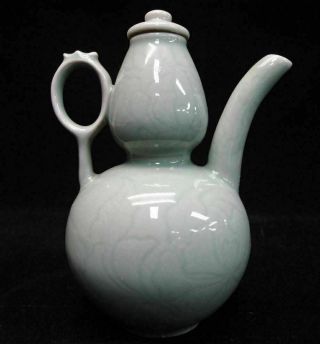 Very Rare Fine Old Chinese " Longquan " Kiln Green Glaze Porcelain Teapot