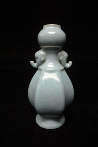 Rare Fine Old Chinese " Ru " Kiln Celadon Porcelain Vase Mark