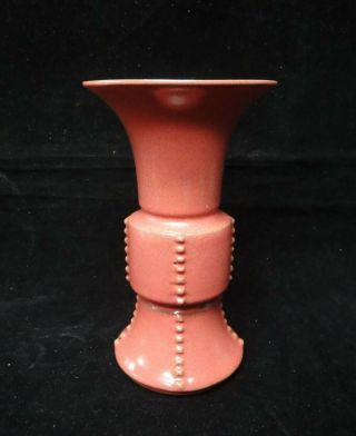 Elegant Fine Old Chinese " Ru " Kiln Red Glaze Porcelain Vase Mark