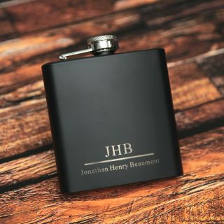 Personalised Hip Flask - Monogram & Initials - Ideal Gift Groom Usher Best Man
