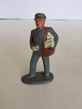 Vintage Manoil Barclay Metal Figure Man Mail Carrier Mailman