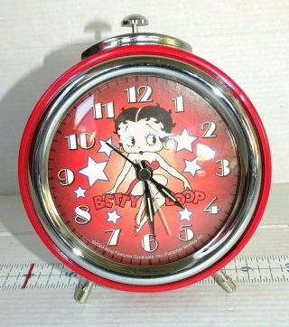 2004 King Features Fleischer Studios Round Red Betty Boop Alarm Clock Flaws