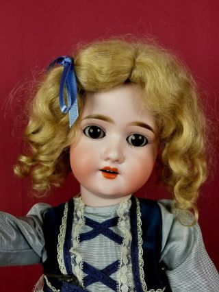Antique German Schoenau & Hoffmeister 1909 Bisque Head Doll Brown Sleep Eyes
