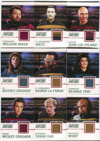 Star Trek Quotable Next Generation Tng Complete Costume Card Set C1 - C9 Variants