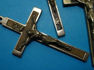 4 antique PECTORAL crucifixes // priest crucifixes // french monastery / worned 2