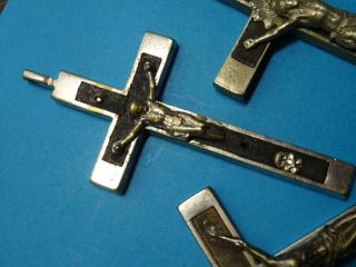 4 antique PECTORAL crucifixes // priest crucifixes // french monastery / worned 3