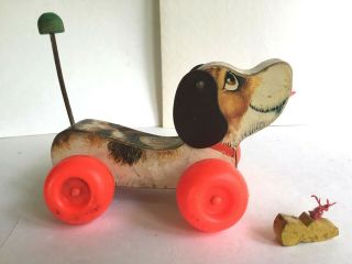 FISHER PRICE LITTLE SNOOPY DOG PULL TOY,  Vintage 1968 Era 2