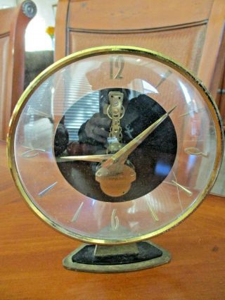 Vintage J.  Kaiser West Germany 8 Day,  7 Jewel Brass Skeleton Desk Clock