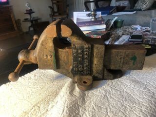 Vintage Rock Island 192 4 " Jaws Machinists Bench Vise Usa