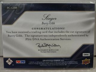 2009 Upper Deck Prominent Cuts Singer Barry Gibb (Bee Gees) CUT Auto 1/2 2