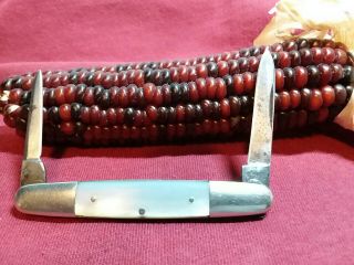 Old Antique Keen Kutter Ec Simmons 12r 2 Blade Mother Pearl Pen Knife