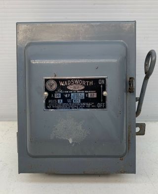 Vintage Wadsworth Electric Circuit Breaker Box