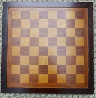 Vintage Arts & Crafts Wooden Chess Board Thin