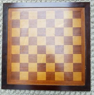 Vintage Arts & Crafts Wooden Chess Board Thin 2