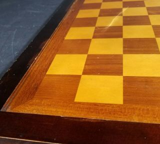 Vintage Arts & Crafts Wooden Chess Board Thin 3
