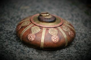 Vintage Islamic Brass And Copper Covered Wooden Box