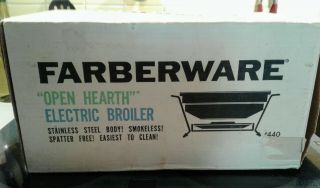 Farberware Open Hearth Broiler Smokeless Indoor Vtg Model 440 With Box